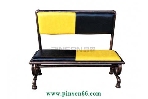 復(fù)古鐵藝休閑LOFT工業(yè)風(fēng)卡座沙發(fā)酒吧 西餐廳 奶茶店咖啡廳車(chē)輪卡座