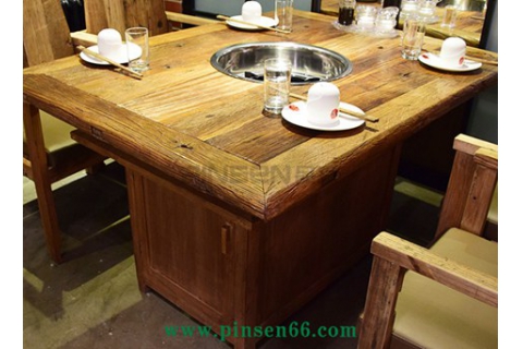 火鍋方桌 老榆木桌 個(gè)性方餐桌 火鍋店定制桌 餐廳休閑實(shí)木長(zhǎng)桌